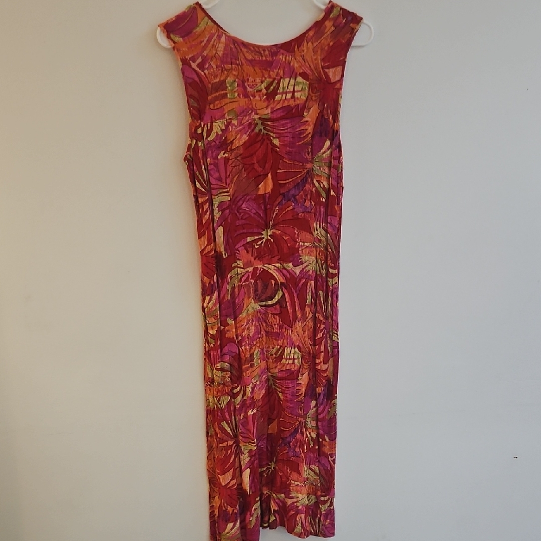 Vibrant Floral Maxi Dress In Pink And Orange